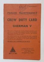 Crew Duty Card Sherman V, Boek of Tijdschrift, Ophalen of Verzenden, Landmacht