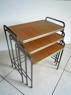 Vintage set van 3 bijzettafeltjes, Ophalen of Verzenden