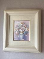 Mooie schilderij met bloemen in mooie kader. Zeer goede staa, Ophalen of Verzenden