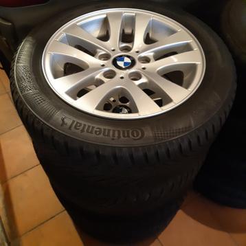 Jantes alu BMW 5x120 + pneus hiver Continental 205/55 R16 beschikbaar voor biedingen