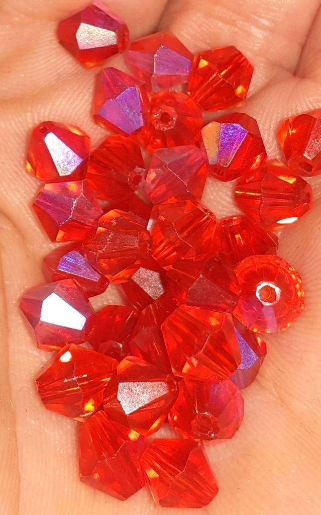 lot kralen 100 rood AB cone 7mm, Hobby & Loisirs créatifs, Fabrication de Perles & Bijoux, Neuf, Perle, Enlèvement ou Envoi