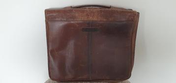 Vintage kalfsleren aktetas/PC tas/Harold's