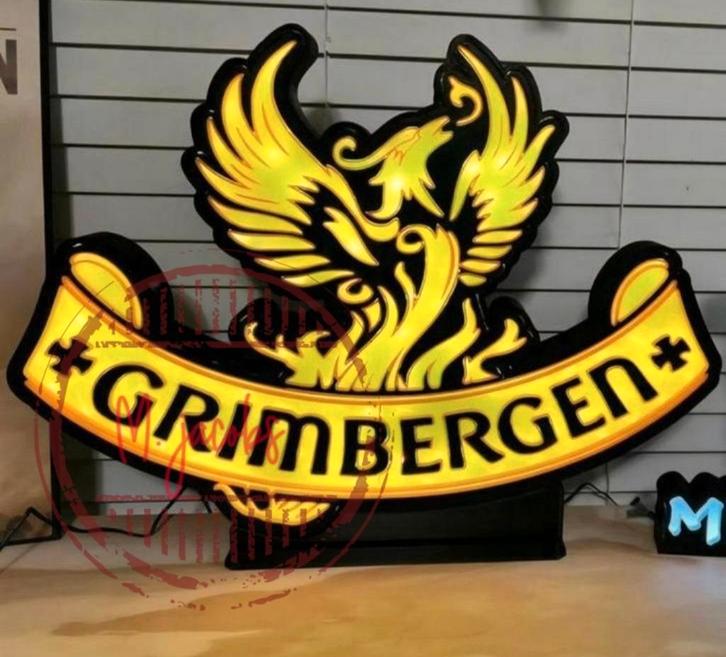 Prachtige Grimbergen lichtreclame met heldere LED., Verzamelen, Merken en Reclamevoorwerpen, Ophalen of Verzenden