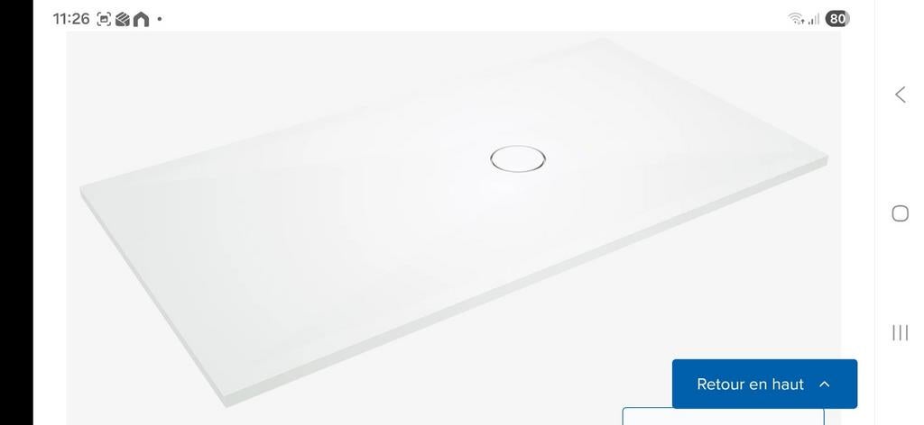 Receveur de douche ultra plat 90 x 160 x 3 blanc, Enlèvement