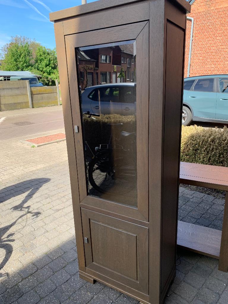 Commode en vitrinekast, Huis en Inrichting, Kasten | Vitrinekasten, Ophalen, Gebruikt, Glas, Met deur(en)