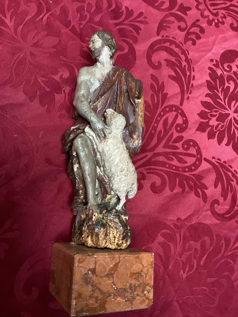 Statue : Johannes, bois, mouton, agneau, 18e animal, Enlèvement ou Envoi