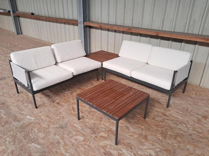 Salon de jardin lounge set aluminium 4 pièces avec coussins, Jardin & Terrasse, Accessoires mobilier de jardin, Comme neuf, Enlèvement