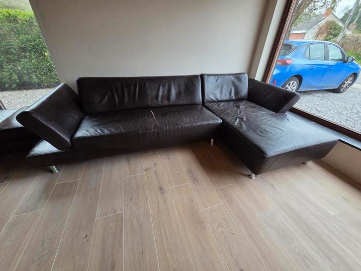 Canapé d’angle Willi Schillig en cuir + méridienne, Maison & Meubles, Canapés | Coins salons complets, Utilisé, Cuir