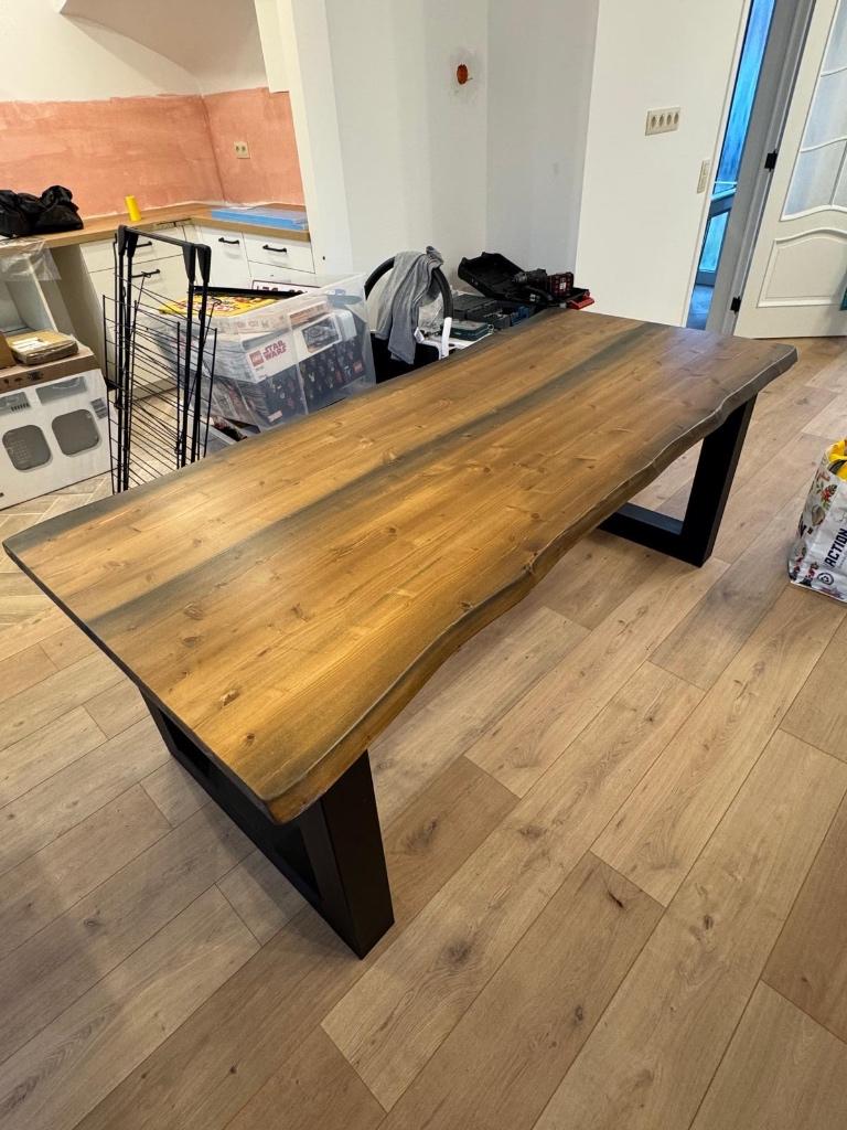 Tafel boomstam, Huis en Inrichting, Tafels | Eettafels, Ophalen, Gebruikt, 200 cm of meer, 50 tot 100 cm