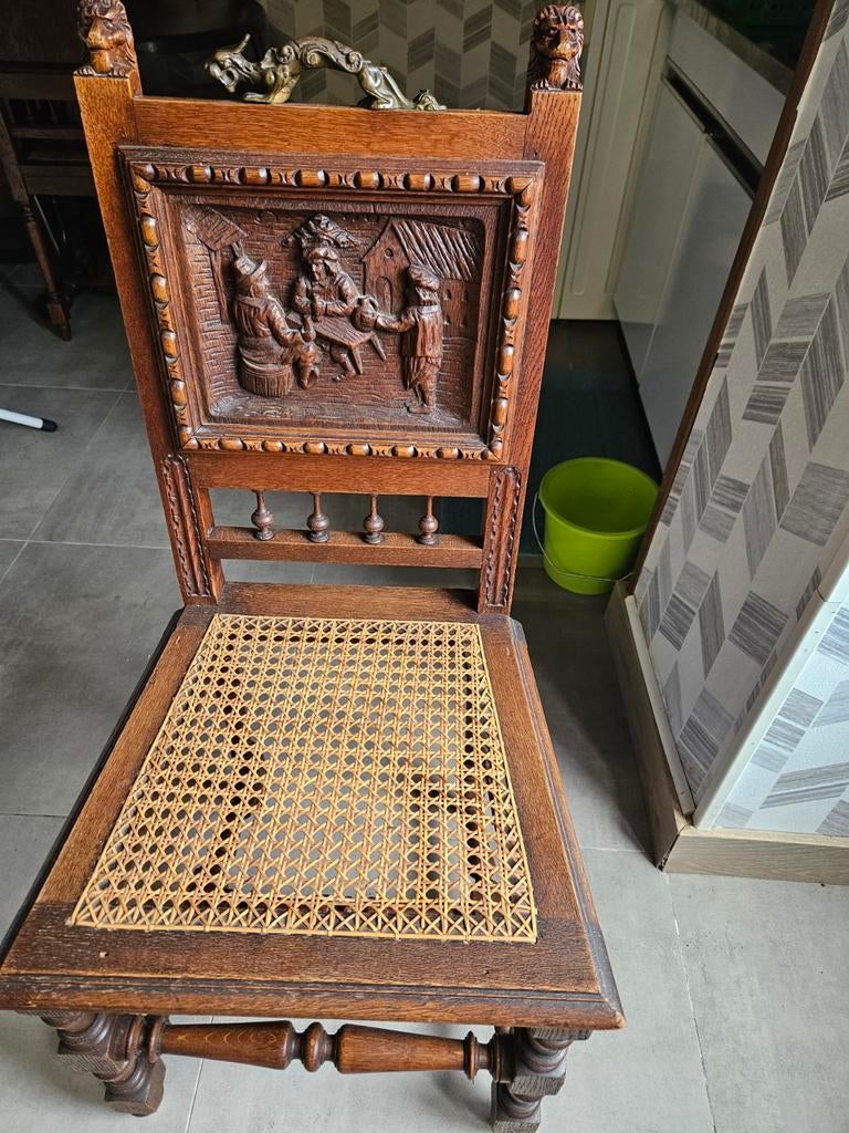 4 antieke mechelse stoelen 1930/50 in prima staat, Ophalen