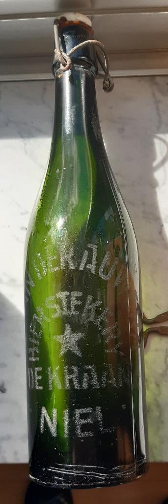 OUDE GEZUURDE BIERFLES BIERSTEKERIJ DE KRAAN NIEL, Verzamelen, Ophalen of Verzenden