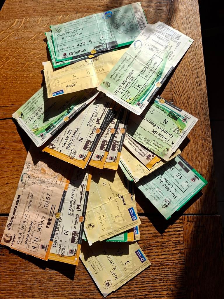 K.Lierse SK inkomkaarten, Ophalen, Gebruikt, Meerdere kaarten