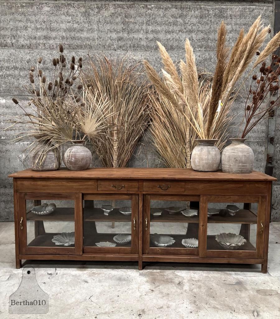 Prachtige toonbank keukeneiland dressoir lengte 244 cm, Antiek en Kunst, Ophalen