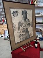 Lithographie signée Trémois 1962 Femme et enfant.