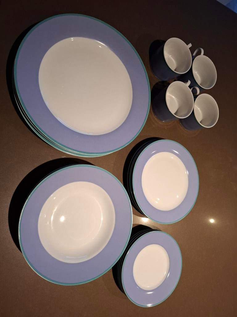 4 delig blauw servies, Ophalen, Bord(en)