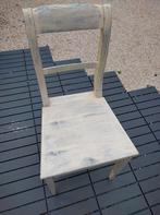 Vintage cottage houten stoelen 4 stuks, Ophalen, Gebruikt, Wit, Vintage
