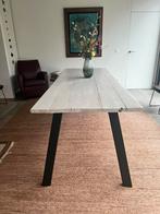 Unieke eiken eettafel, Huis en Inrichting, Tafels | Eettafels, Ophalen, Rustiek, Eikenhout, 200 cm of meer