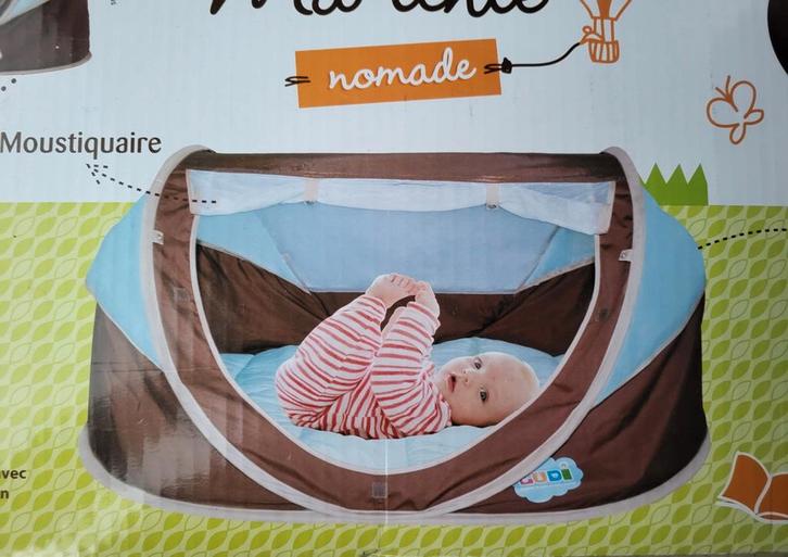 LUDI , campingbedje NOMAD met muggennet en draagtas, pop-up, Kinderen en Baby's, Overige Kinderen en Baby's, Zo goed als nieuw