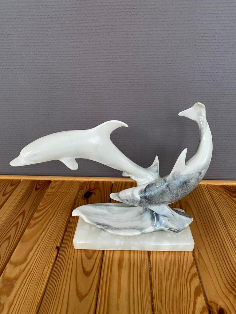 Grande statuette de dauphins, Enlèvement ou Envoi, Comme neuf, Animal