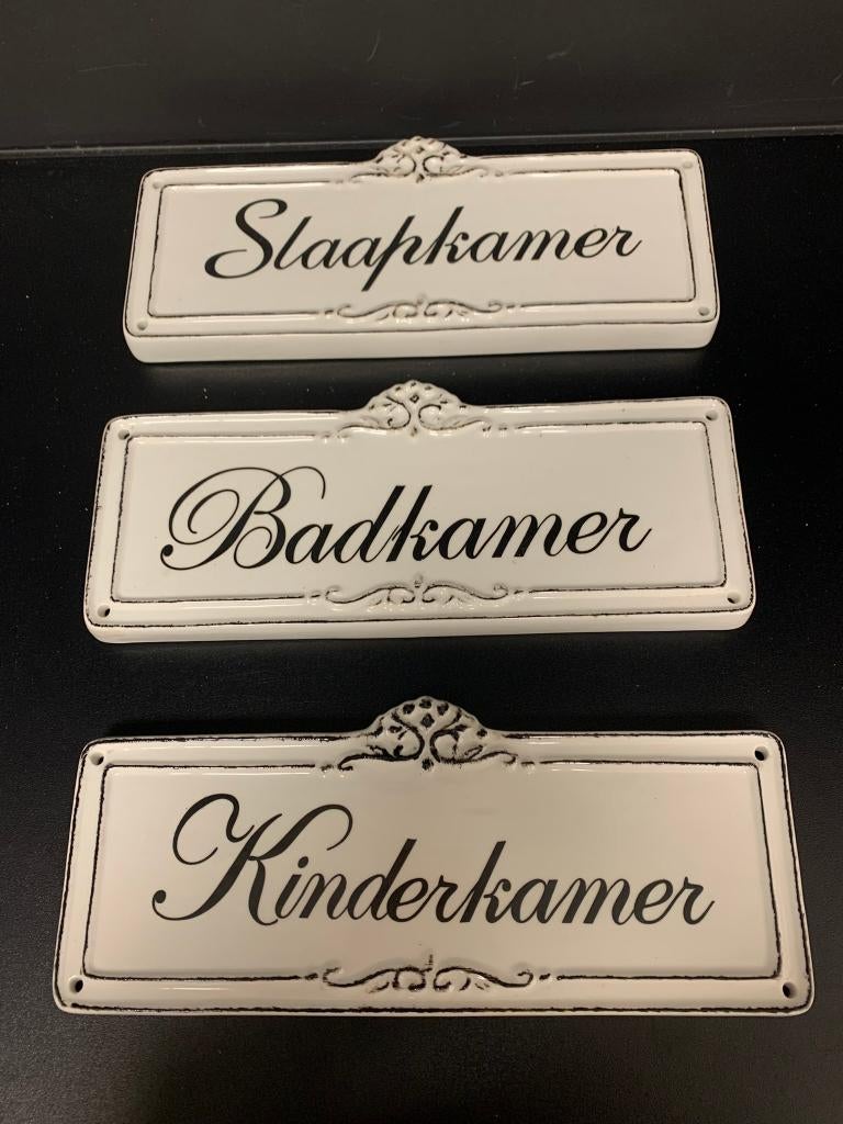 3 enseignes de porte de style campagnard, Maison & Meubles, Accessoires pour la Maison | Tableaux à écrire & Proverbes, Enlèvement ou Envoi