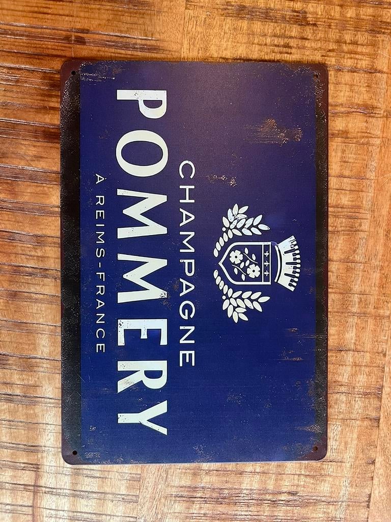 Plaque metallique champagne pommery, Collections, Marques & Objets publicitaires, Enlèvement ou Envoi, Comme neuf