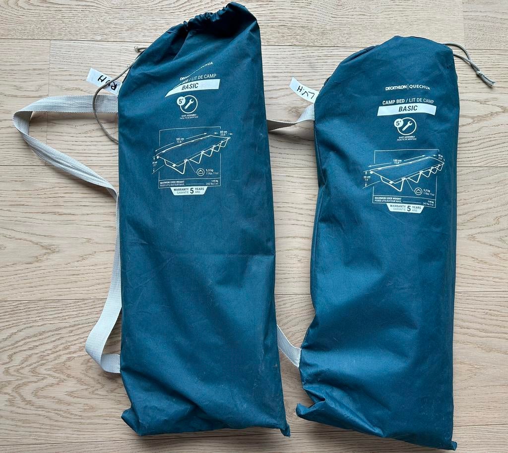 2 veldbedjes Decathlon, Ophalen, Zo goed als nieuw