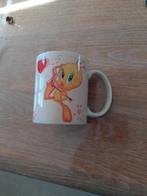 Tweety mok met lepel, Ophalen of Verzenden, Looney Tunes, Gebruikt, Gebruiksvoorwerp