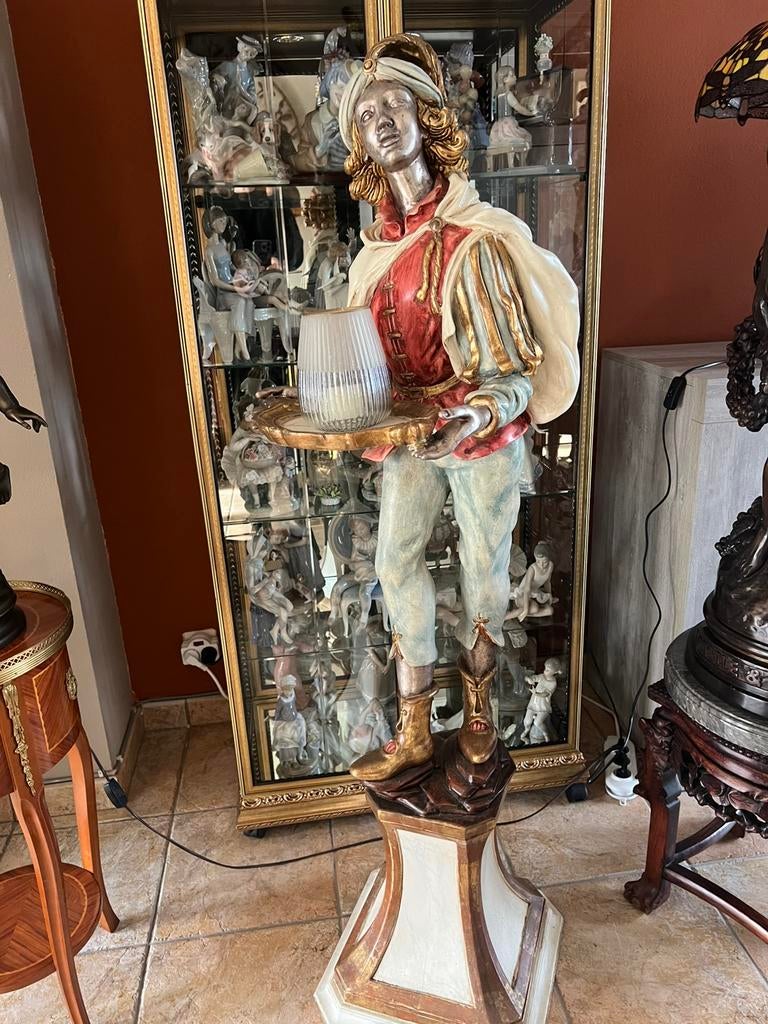 Prachtige antieke  Moorse dienaar beeld, Antiek en Kunst, Kunst | Beelden en Houtsnijwerken, Ophalen, Beeld