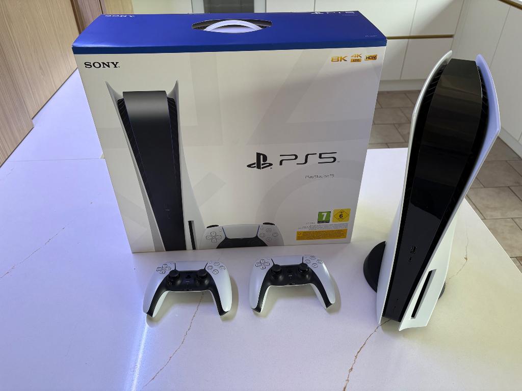 PlayStation 5 disc + 2TB interne SSD 2 controllers en 1 game, Ophalen, Zo goed als nieuw, Playstation 5