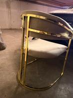 4 chaises de salle à manger en velours de luxe gris/or, Maison & Meubles, Enlèvement, Comme neuf, Gris, Quatre