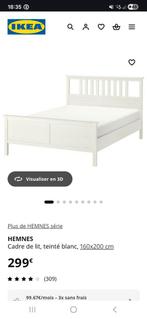 Bedframe + boxspring, Huis en Inrichting, Slaapkamer | Bedden, Ophalen, Gebruikt, Wit, Tweepersoons