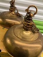 Duo hanglampen messing van de jaren '80 doormeter 35 cm, Moins de 50 cm, Industrieel of klassiek, Enlèvement, Utilisé