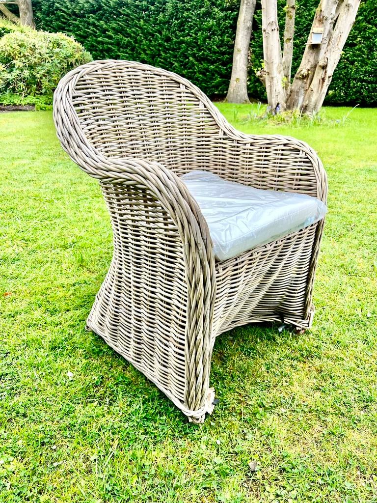 Rieten nieuwe tuinstoelen nog ingepakt, Tuin en Terras, Ophalen, Zo goed als nieuw