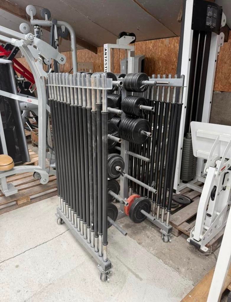 Body pump set met veel gewichten / stangen en opslagrek, Ophalen, Gebruikt, Benen, Overige typen