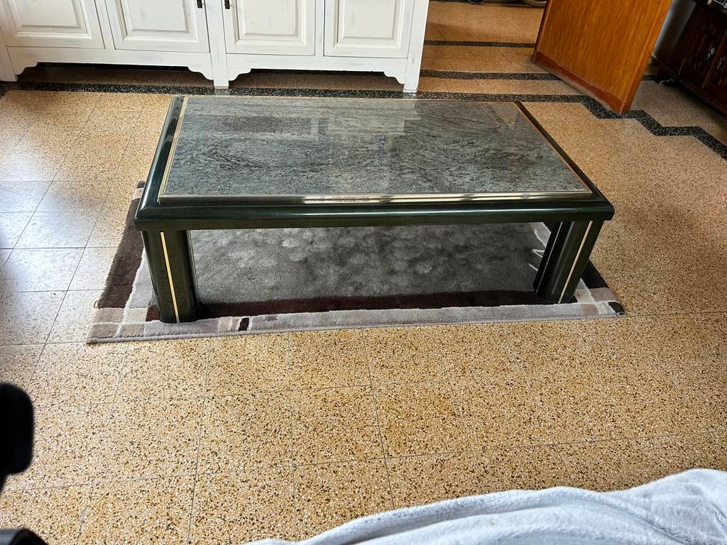 Salontafel met granieten blad, Ophalen, Gebruikt, 100 tot 150 cm, Metaal