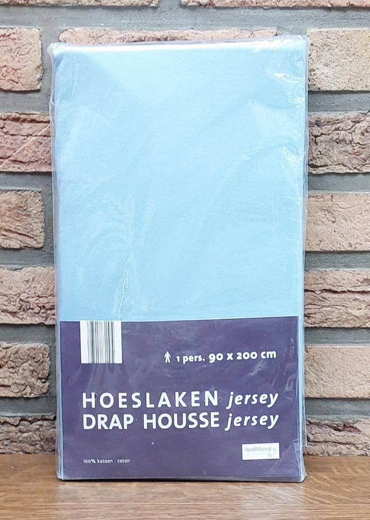 Nouveau - Drap-housse -Jersey-1 personne-coton - 90 x 200 cm, Maison & Meubles, Chambre à coucher | Linge de lit, Neuf, Drap-housse ou Taie d'oreiller