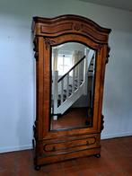 Stijlvolle spiegelkast / vestiairekast massief hout, Antiek en Kunst, Ophalen