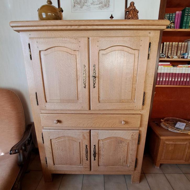 Salle à manger chêne massif, Maison & Meubles, Salles à manger complètes, Comme neuf, 4 à 6 chaises, Enlèvement