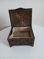 Antieke messing/bronzen juwelendoos - Bloemendecor, Huis en Inrichting, Woonaccessoires | Kisten, Ophalen of Verzenden, Metaal