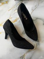 Zwarte diamanten hakken, Kleding | Dames, Schoenen, Schoenen met lage hakken, Verzenden, Zwart, Zo goed als nieuw