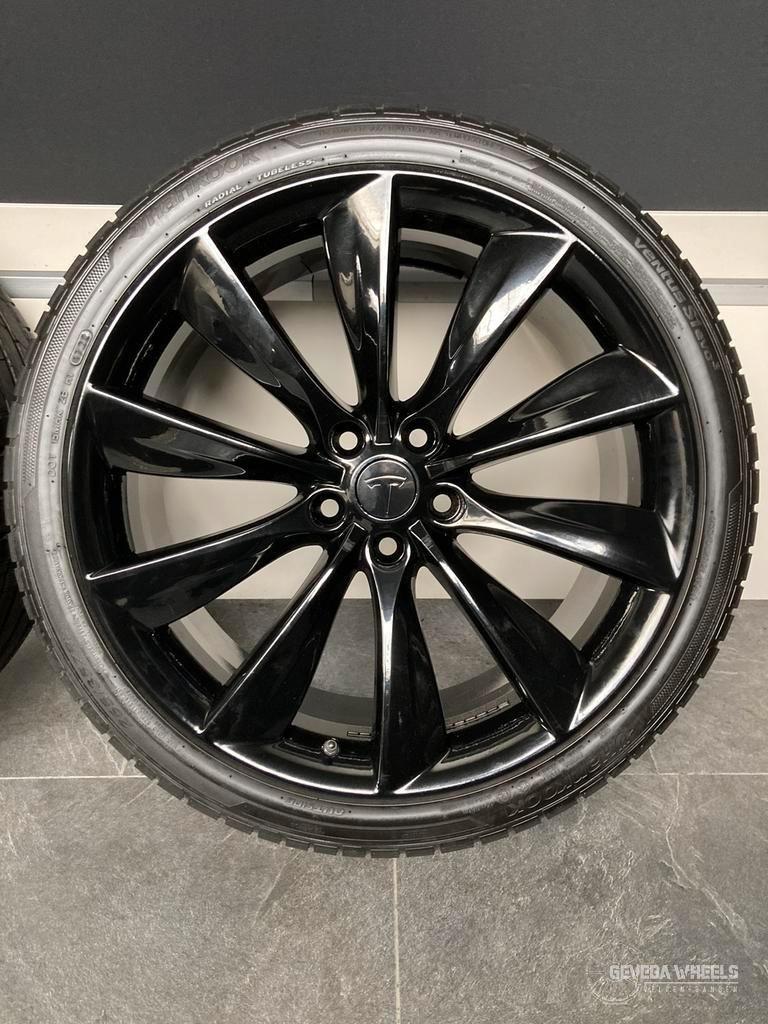 21'' originele Tesla Model S Turbine velgen + banden 5x120, Auto-onderdelen, Banden en Velgen, Gebruikt, -, 265 mm, -
