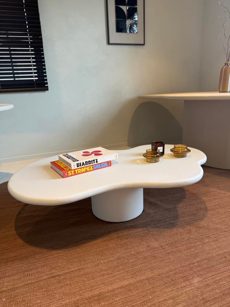 MORTEX salontafel organisch - nieuw - 140 x 90 cm - OP STOCK, Overige materialen, 100 tot 150 cm, Nieuw, Overige vormen