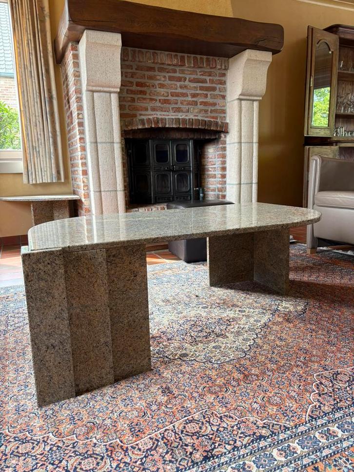 Massieve granieten salontafel, Huis en Inrichting, Tafels | Salontafels, Gebruikt, Minder dan 50 cm, 50 tot 100 cm, 100 tot 150 cm