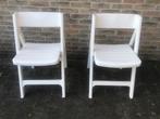2 Witte opklapbare tuinstoelen (nr4960, Jardin & Terrasse, Chaises de jardin, Enlèvement, Comme neuf, Synthétique, Pliant