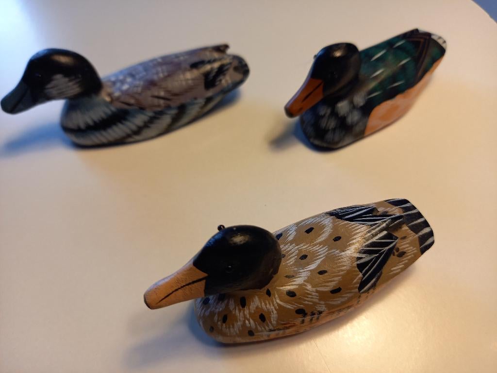 3 houten eendjes, Ophalen of Verzenden, Zo goed als nieuw, Overige typen