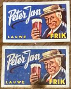 Oude reclame FRIK PILS/PETER JAN/LAUWE/etiketten, Verzamelen, Ophalen of Verzenden, Zo goed als nieuw, Overige typen, Overige merken