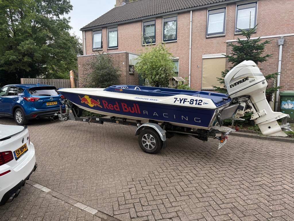 Ring 20ft, Watersport en Boten, Speedboten, Zo goed als nieuw, 6 meter of meer, Benzine, 200 pk of meer, Polyester, Buitenboordmotor