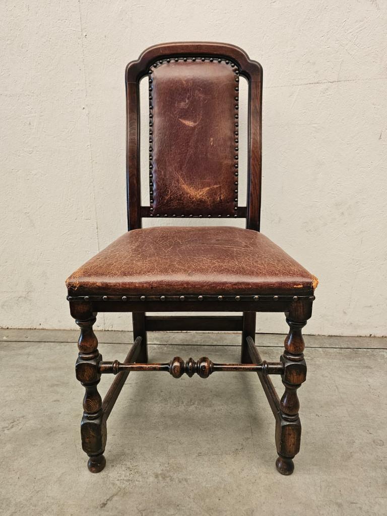 Vlaamse neo-renaissance eetkamerstoel, Huis en Inrichting, Stoelen, Ophalen, Gebruikt, Bruin, Eén