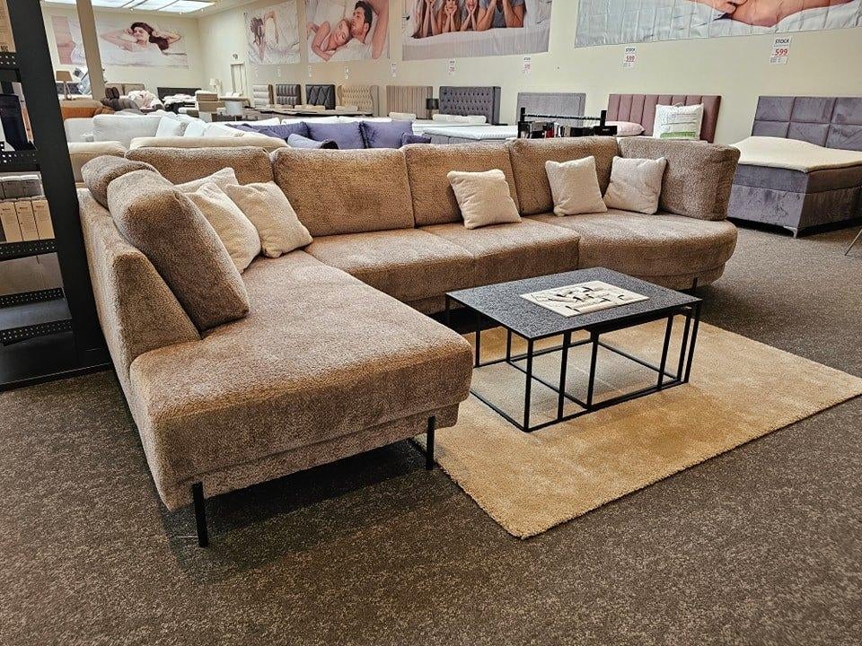 Nieuw Hoeksalon Model 'Quin' in stof +Levering gans België, Huis en Inrichting, Zitzakken, Ophalen, Nieuw