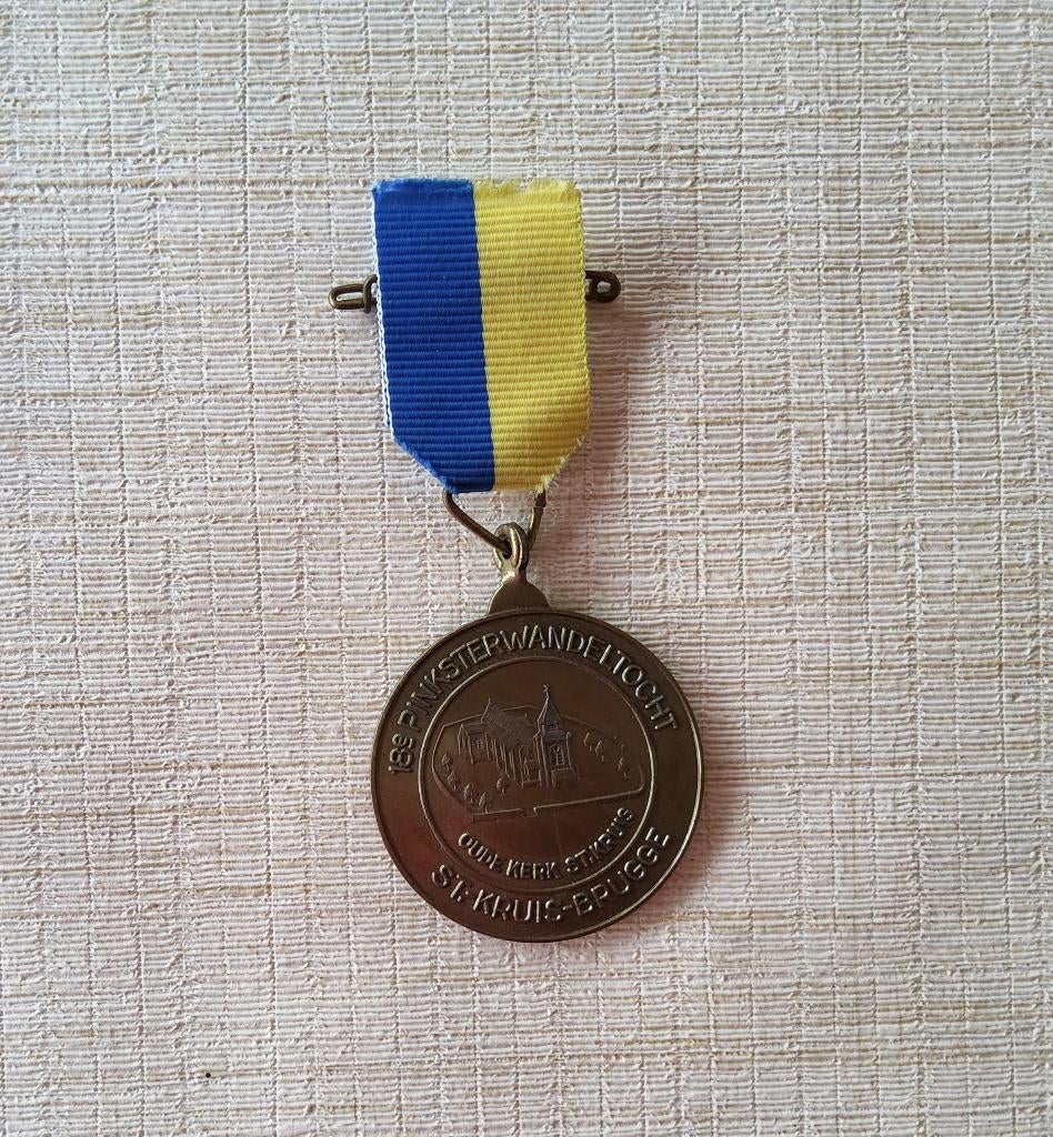 Medaille 18de Pinksterwandeltocht Sint-Kruis-Brugge, Timbres & Monnaies, Pièces & Médailles, Enlèvement ou Envoi, Bronze